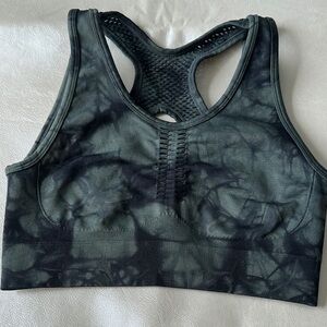 SoulCycle Green and Black Racerback Sports Bra